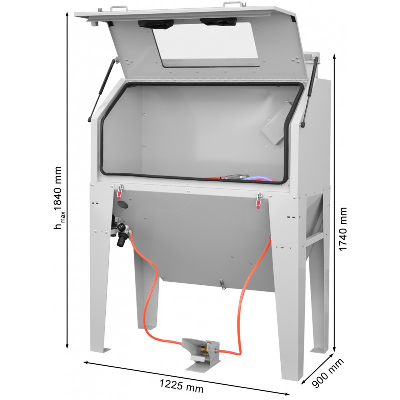 Cabinet Sandblaster 420L CORMAK KDP420 with Dust Extraction | CORMAK