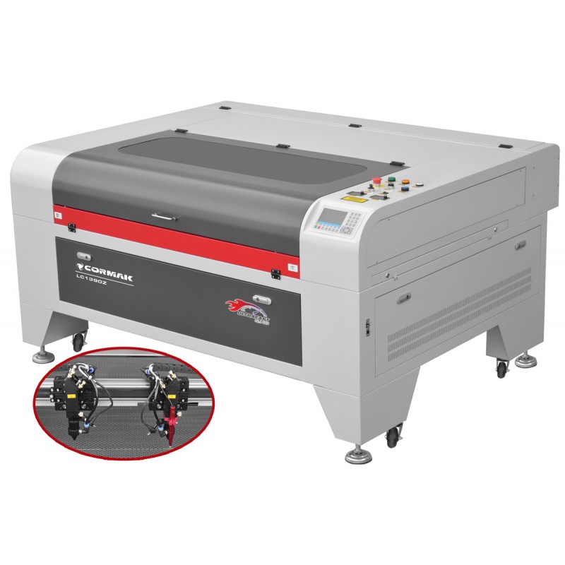 CO₂ Laser Cutter and Engraver CORMAK LC1390ZD2 – Dual Head | 1300x900 mm | CORMAK
