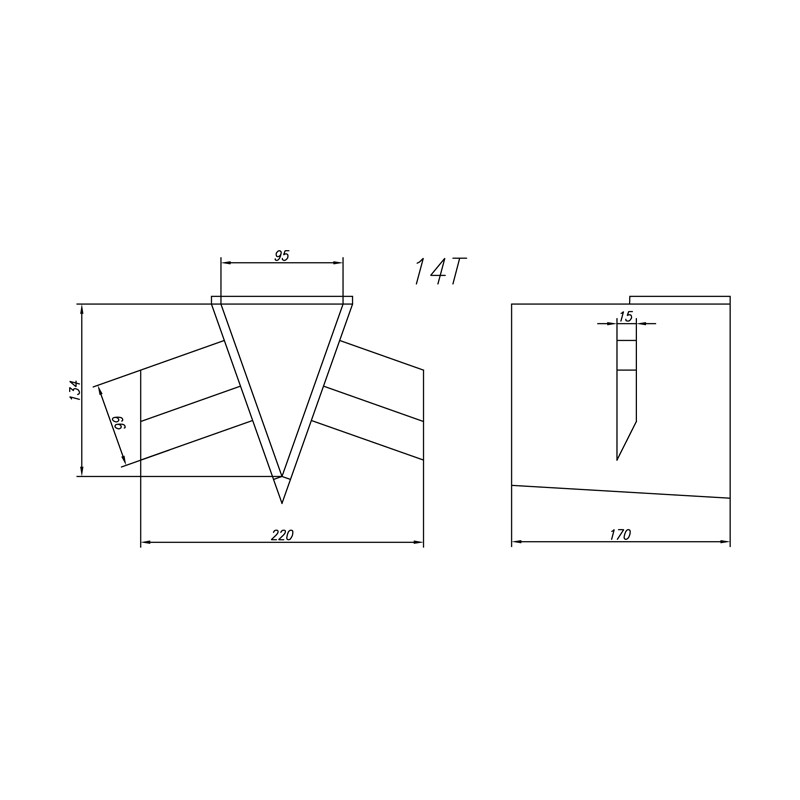 4-Way Cross Wedge for 14-Ton Log Splitter | Universal Log Splitter Accessory
