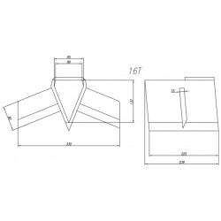 4-Way Cross Wedge for 16-Ton Log Splitter | Universal Log Splitter Accessory