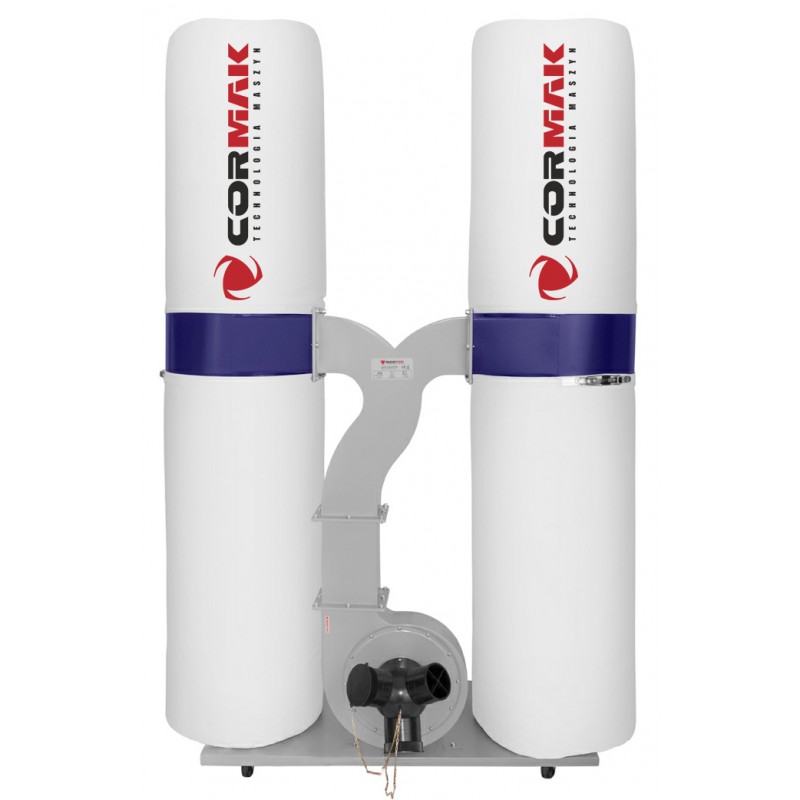 Wood Dust and Chip Extractor CORMAK FM300SA + 3 m Antistatic Hose | Industrial Dust Collector | CORMAK