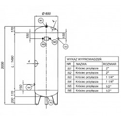 Vertical Air Tank 500L 20 bar with Accessories | CORMAK