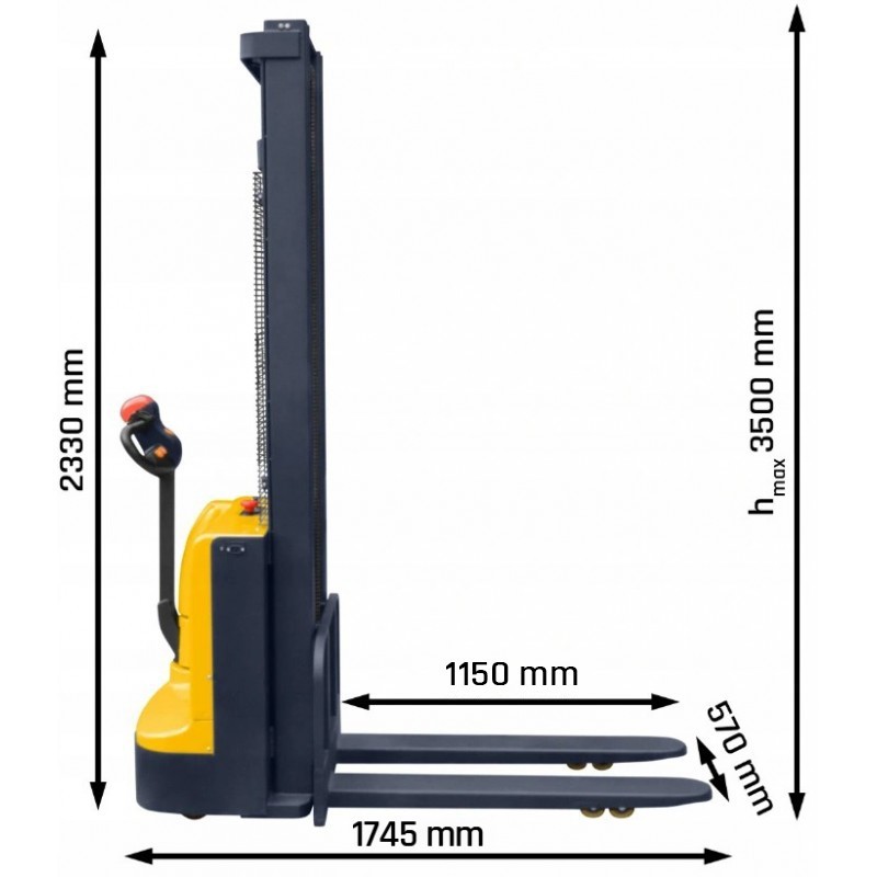 Electric Stacker CORMAK Q10E35 1000kg 3500mm | CORMAK