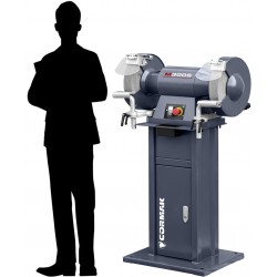 Double-Disc Bench Grinder CORMAK M300S with Stand and Extractor MDC750 400V | CORMAK