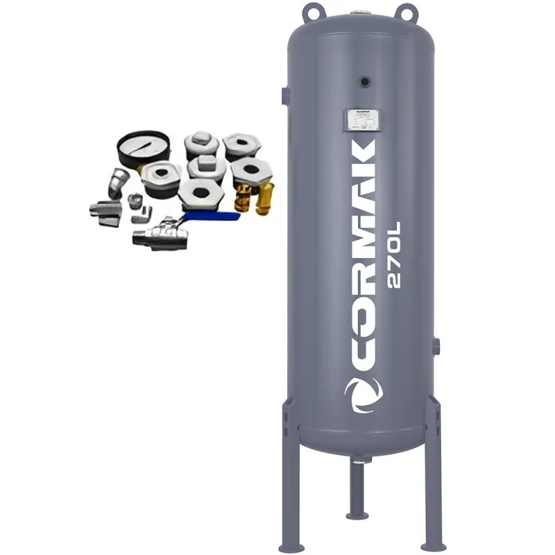 Vertical Air Tank 270L 11 bar with Accessories for Screw Compressor CORMAK