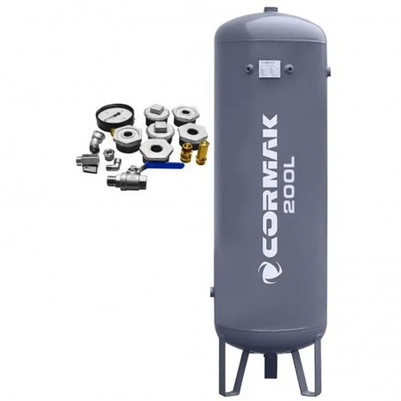 Vertical Air Tank 200L 11 bar with Accessories | CORMAK