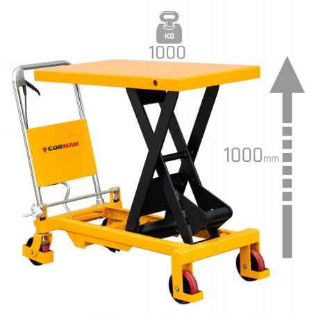 Hydraulic Platform Scissor Lift Trolley CORMAK TA100 1000kg | CORMAK