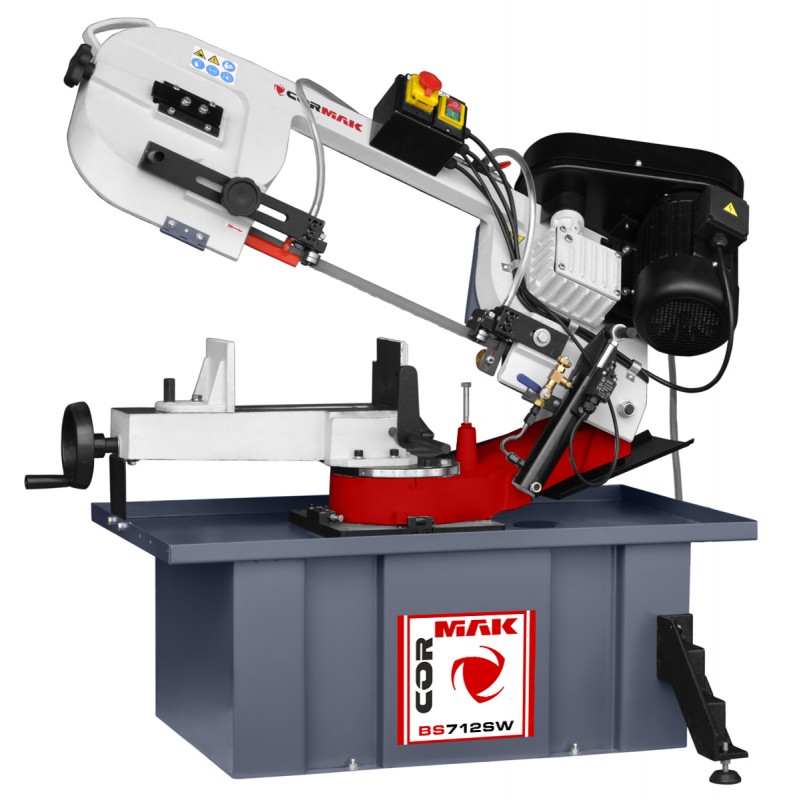 CORMAK BS 712 SW bandsåg för metall, 230 V + 2 sågblad M42 + 5 l Emulgol + ZW580