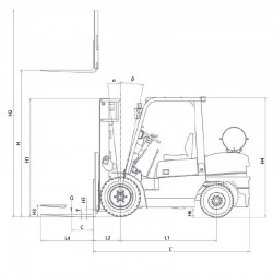 LPG Forklift Truck CORMAK WS25L30 2500kg 3000mm | CORMAK