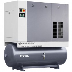 Skruvkompressor med avfuktare och 270 liters behållare – LUFT 1000 COMPACT 7,5 kW – 950 l/min