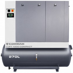 Skruvkompressor med avfuktare och 270 liters behållare – LUFT 1000 COMPACT 7,5 kW – 950 l/min