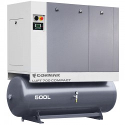 Skruvkompressor med avfuktare och 500 liters behållare – LUFT 700 COMPACT 5,5 kW – 650 l/min