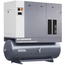 Screw Air Compressor CORMAK THEOR 20 COMPACT 15kW 2000L/min with Air Dryer and 500L Air Tank | CORMAK