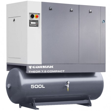 Screw Compressor Set CORMAK THEOR 7.5 COMPACT 5.5kW 690L/min + N10S Air Dryer + 500L Receiver