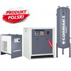 Skruvkompressor LUFT 700 – 5,5 kW – 650 l/min + kylavfuktare N10S + vertikal tryckluftsbehållare 500 l