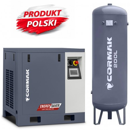 Screw Compressor CORMAK LUFT 700 VSD+PM 5.5kW + 200L Air Receiver | CORMAK