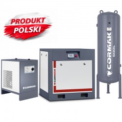 Skruvkompressor THEOR 20 – 15 kW – 2000 l/min + kylavfuktare N20S + vertikal tryckluftsbehållare 500 l