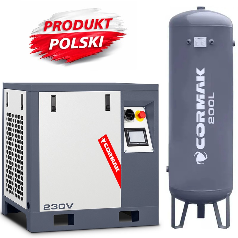 Screw Compressor Set LUFT 400 3.0kW 230V + 200 L  Air Tank | CORMAK