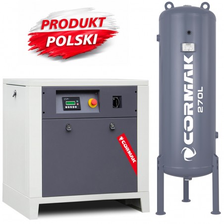 Skruvkompressor LUFT 700 – 5,5 kW – 650 l/min + vertikal tryckbehållare 270 l
