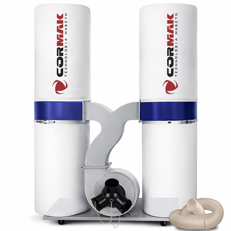 Wood Dust and Chip Extractor CORMAK FM300S + 3 m Antistatic Hose | Industrial Dust Collector | CORMAK