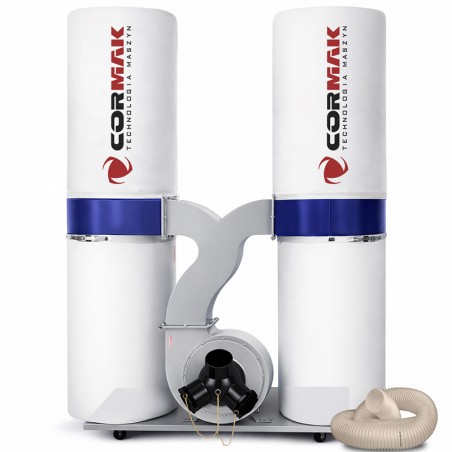 Wood Dust and Chip Extractor CORMAK FM300S + 3 m Antistatic Hose | Industrial Dust Collector | CORMAK