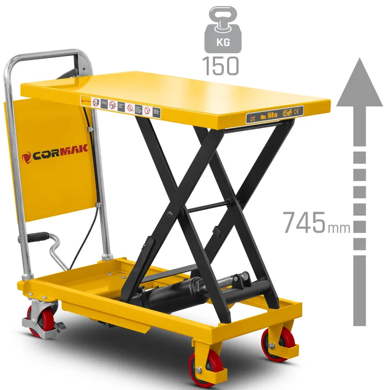 Platform Scissor Lift Trolley CORMAK TA15B 150kg 745mm