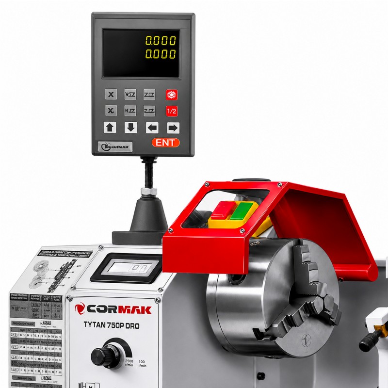 Lathe CORMAK TYTAN 220x750P VARIO DRO 230V + Stand | CORMAK