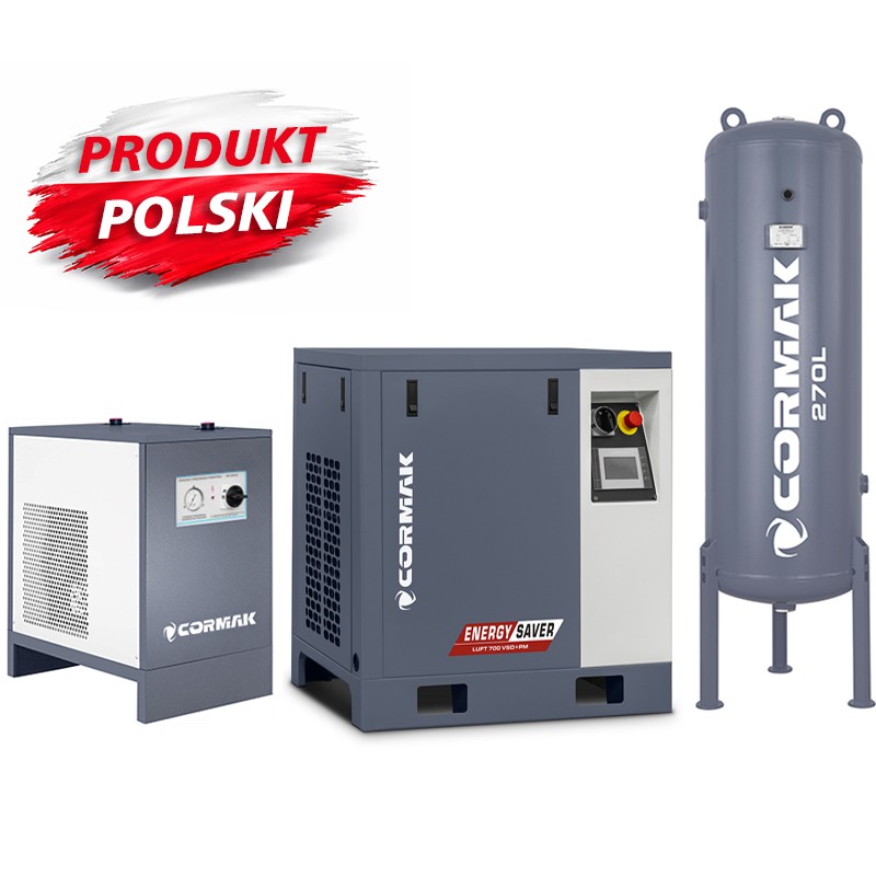 Screw Compressor Set LUFT 400 + N10S Dryer + 200L Air Tank | CORMAK