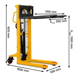 Hydraulic Manual Pallet Stacker CORMAK WRHS1013 1000kg 1300mm | CORMAK