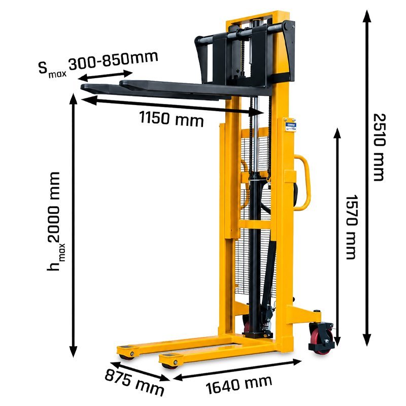 Manual Hydraulic Pallet Stacker CORMAK WRHS 1020 (1,000kg Capacity, 2,000mm Lifting Height)