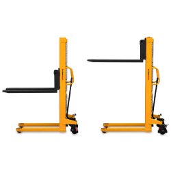 Manual Hydraulic Pallet Stacker CORMAK WRHS 2016 with Adjustable Forks (2,000kg Capacity, 1,600mm Lift)