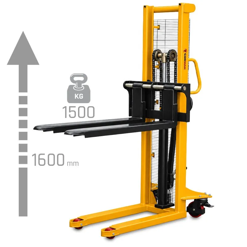Hydraulic Manual Pallet Stacker CORMAK WRHS 1516 1500kg 1600mm