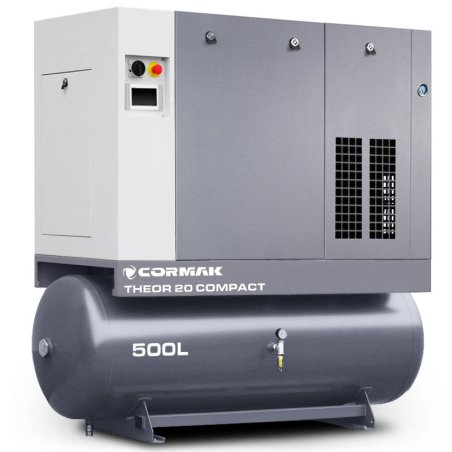 Screw Air Compressor CORMAK THEOR 20 COMPACT 15kW 2000L/min with Air Dryer and 500L Air Tank | CORMAK