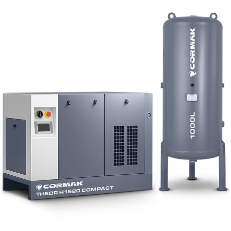 High-Pressure Screw Compressor 15kW 20bar + Dryer + 1000L Tank | CORMAK