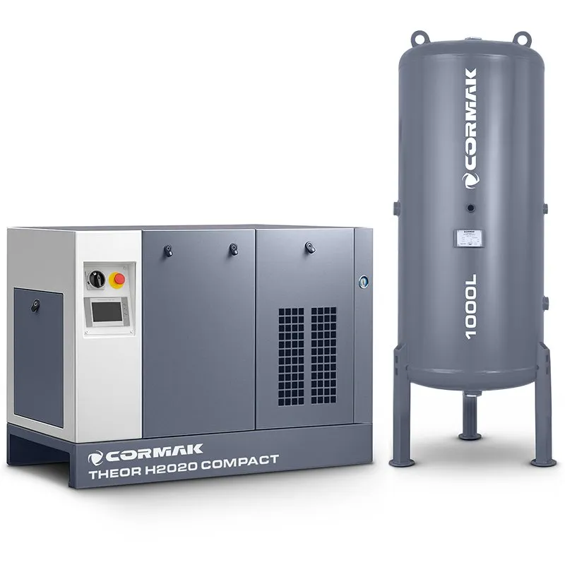 High-Pressure Screw Compressor CORMAK THEOR H2020 COMPACT 22kW 20bar with Air Dryer and 1000L Air Receiver