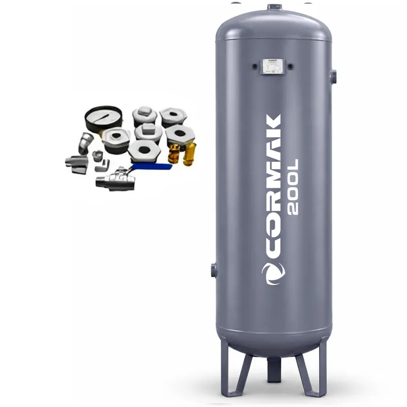 Vertical Air Tank 200L 11 bar with Accessories for Screw Compressor CORMAK