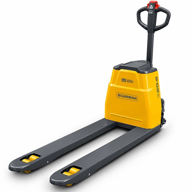 Electric Pallet Truck CORMAK Q20-6 with Side Support Wheels – 2000kg Li-Ion (Electric Lifting and Travel) | CORMAK Manufacturer