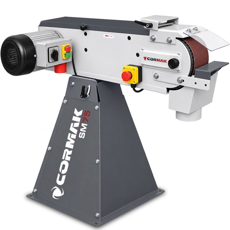 Belt Grinding Machine for Metal CORMAK SM75 | Two-Speed Industrial Grinder | CORMAK