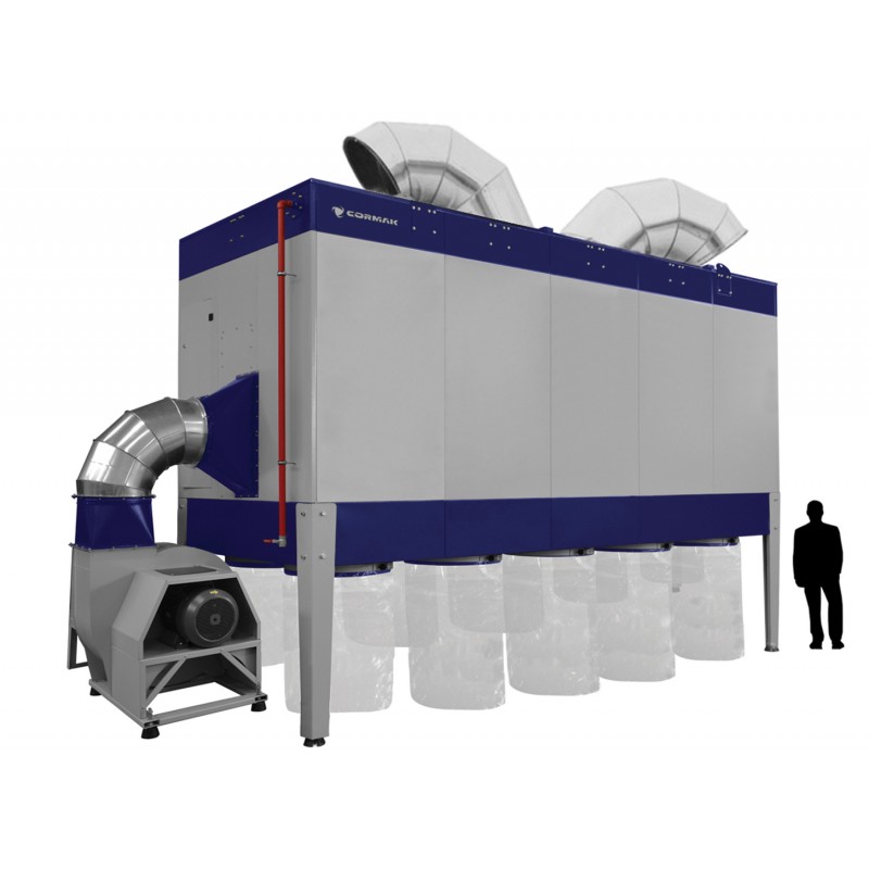 Industrial Chip and Dust Extractor CORMAK DCV26100 Vibra Motor 26,100 m³/h | CORMAK