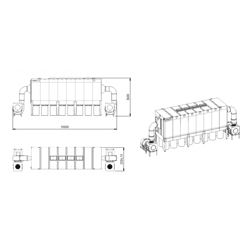 Industrial Chip and Dust Extractor CORMAK DCV43500 Vibra Motor PREMIUM 43,500 m³/h | CORMAK